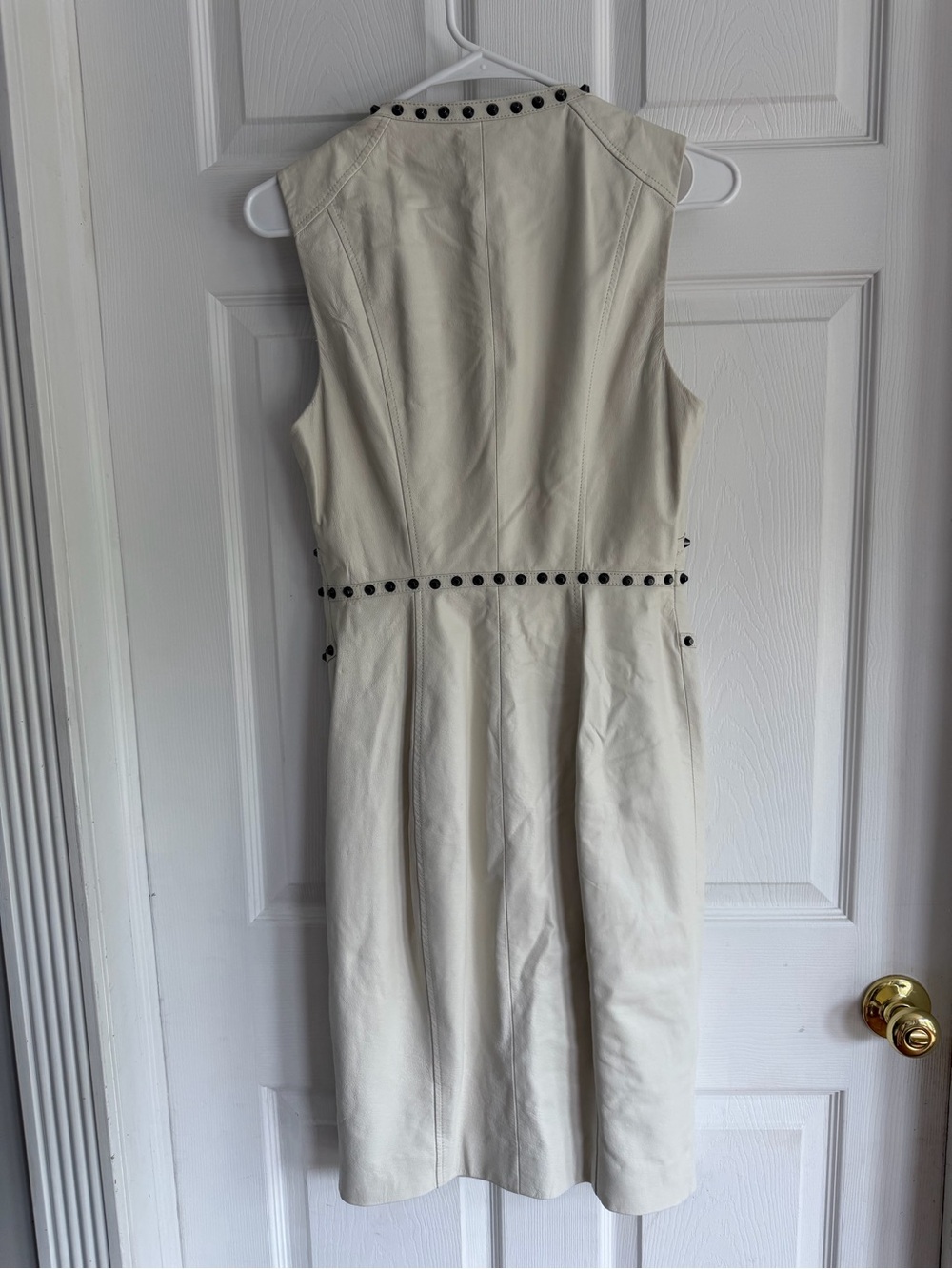 NWT bebe Ivory Sleeveless Stud-Trim Midi Dress - Picture 7 of 9